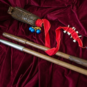 Cosplay Staff Atiesh Wooden Halloween Medivh Hand Made Made to Order Wood Gift Forest Mage Witch Wizard Warlock Sorcerer Raven Khadgar