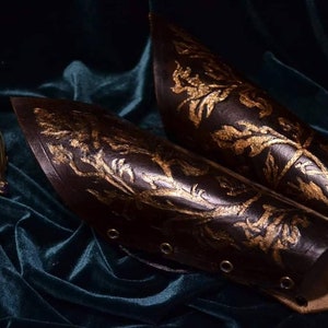 Bracers Tauriel Elven Mirkwood Cosplay Armor Lorien Fantasy Costume Leather for LARP Archer Guardian Forest Elves Dark Elf Fashion Hand Made