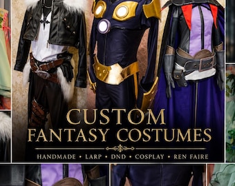 Custom Cosplay Fantasy Costume Commission | First Payment Deposit | Standard & Plus Size Handmade LARP Character-Inspired Outfit Halloween