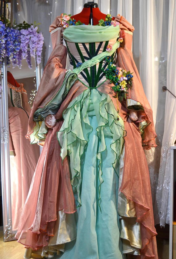 Lady Fearne Calloway Princess Fairy Green Dress | Fantasy Elven Forest Wedding Costume | Romantic Corset Cosplay | Critical Role Inspired Lady Fearne Calloway Princess Fairy Green Dress | Fantasy Elven Forest Wedding Costume | Romantic Corset Cosplay | Critical Role Inspired