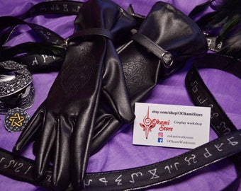 Yennefer Gloves & Ribbons | Gothic Witch Outfit | Handmade Fantasy LARP Clothing | Custom Cosplay Design