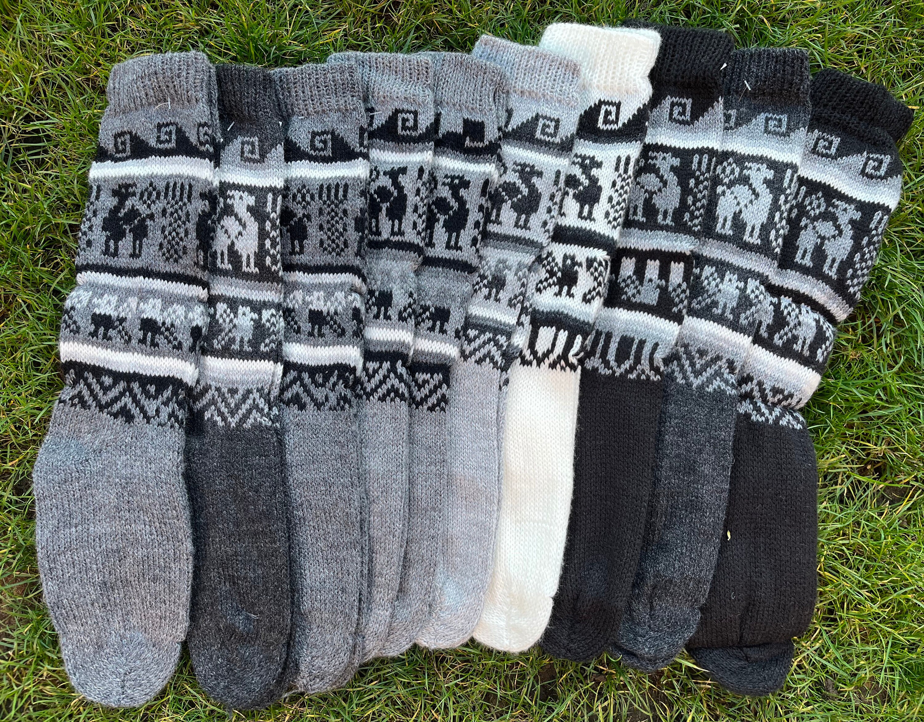 New Alpaca Wool Socks Soft Llama Peru Fairtrade Warm Size 5-10 38-43 Dark Brown 