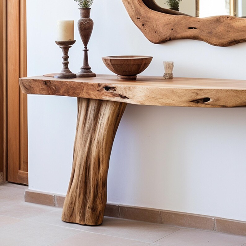 Console Furniture Narrow Entryway Table Live Edge Table Entry Way Table ...