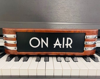 Upgraded ON AIR Retro light Box Studio Sign 3D art deco Chrome Accents Free USA Shipping