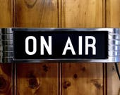 On Air rca style Radio Light Up lighted broadcast warning sign finished in chrome TRACKING Delivery