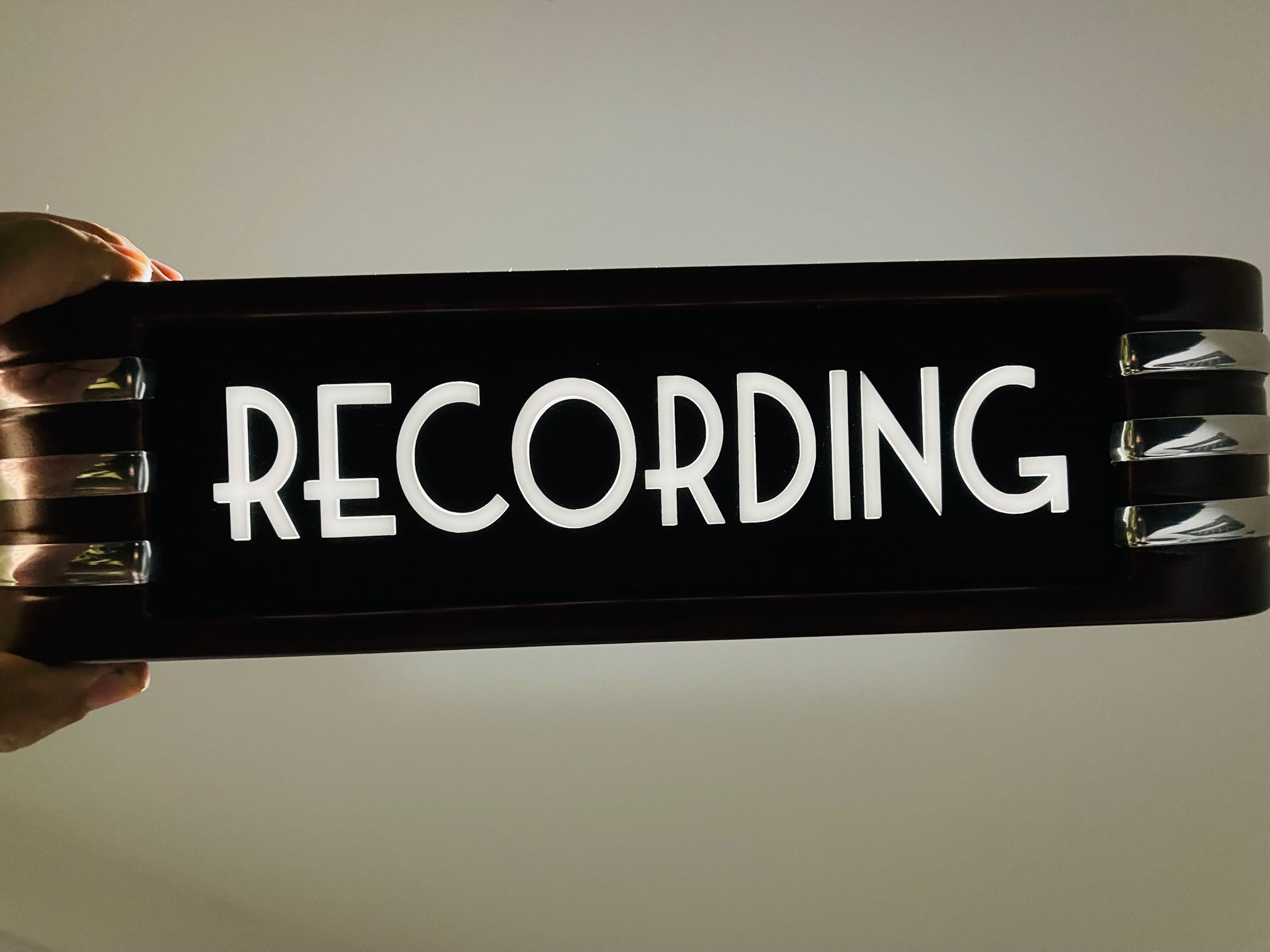 Recording Light Studio Sign ALL NEW 3D Raised Lettering 3D Chrome ...