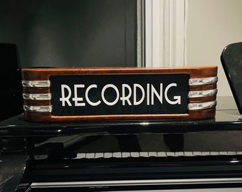 Recording light Studio Sign ALL NEW 3D Raised Lettering 3D Chrome Accents FREE Shipping