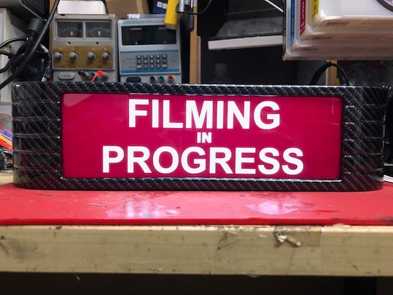 Filming in Progress Light up 1930s Warning Sign Finished in | Etsy