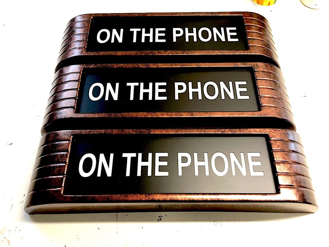 On the Phone Light up Warning Sign Finished in a Mahogany - Etsy