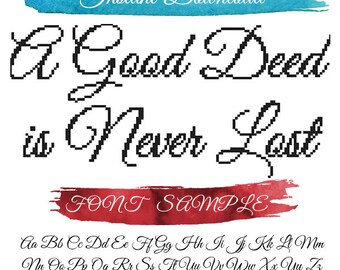 Cross Stitch Pattern Font Alphabet Digital Font Engraved ABC SALE - BOGO! Cross Stitch Letters Pattern Lettering Text, Instant Download #010