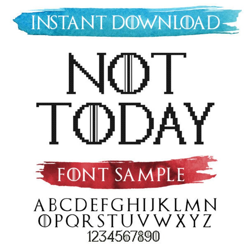 Cross Stitch Pattern Game Of Thrones Font Alphabet Got Digital Etsy