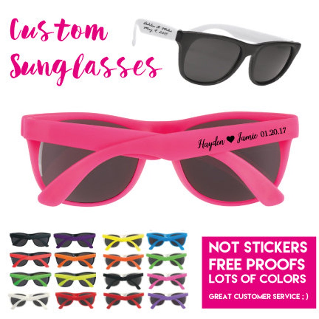 75 Personalized Wedding Favor Sunglasses Custom Printed Party 