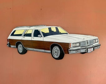 1985 Oldsmobile Custom Cruiser Station Wagon Original Art Acrylic on Wood Cut out