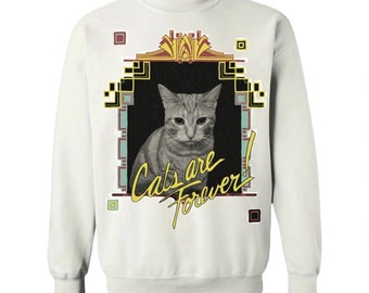 Cats Are Forever White Crewneck Sweatshirt Unisex