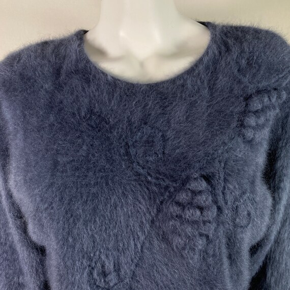 80% Angora Fuzzy Gray Long-Sleeve Pullover Sweate… - image 7