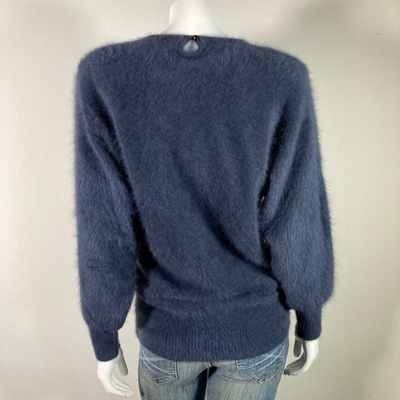 80% Angora Fuzzy Gray Long-Sleeve Pullover Sweate… - image 3