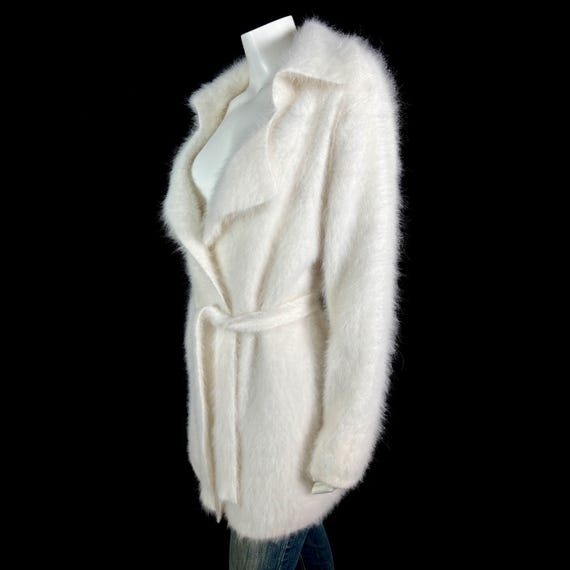 80% Angora Fuzzy White Open-Front Unlined Cardiga… - image 5