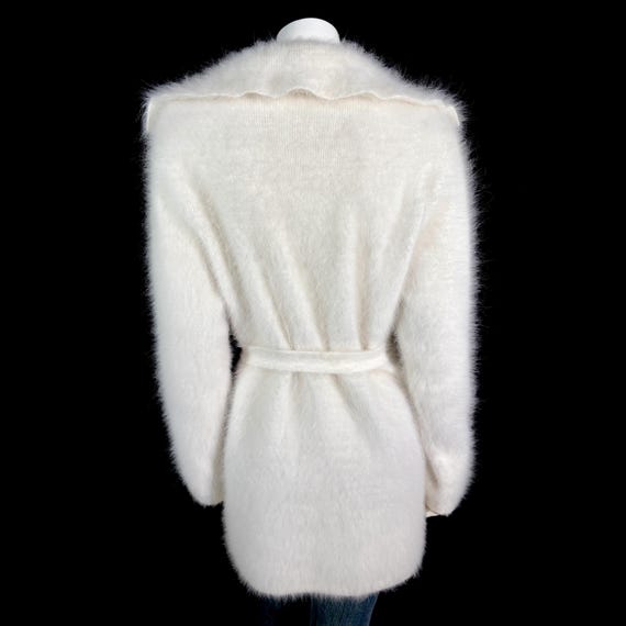 80% Angora Fuzzy White Open-Front Unlined Cardiga… - image 3