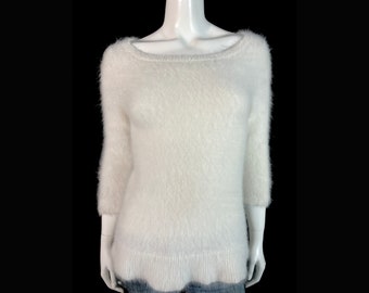 80 Angora Fuzzy EXPRESS Burgundy V neck Pullover Sweater 34bust Etsy