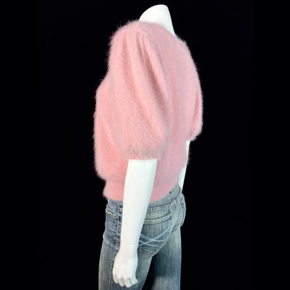 80% Angora Fuzzy ESCADA Rose Pink Short-Sleeve Ca… - image 6