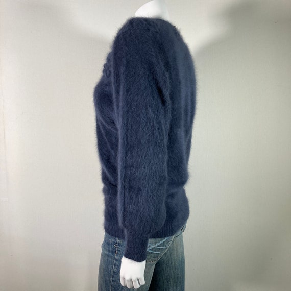 80% Angora Fuzzy Gray Long-Sleeve Pullover Sweate… - image 6