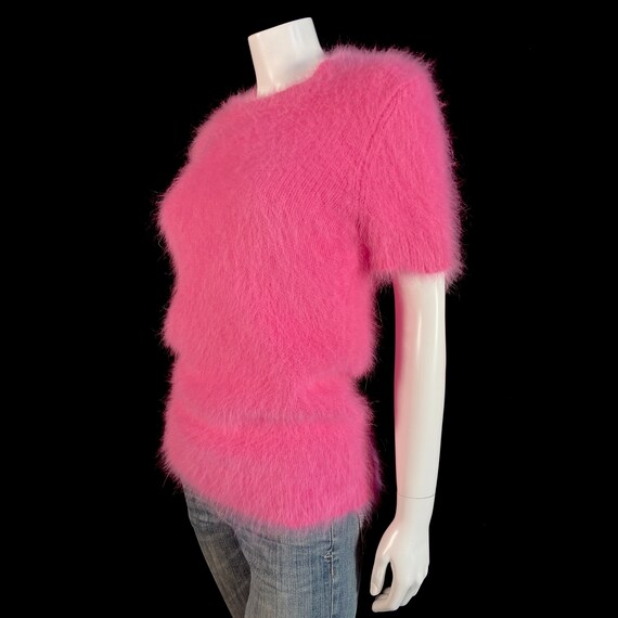 80% Angora Fuzzy MICHAEL KORS Pink Short-Sleeve P… - image 5