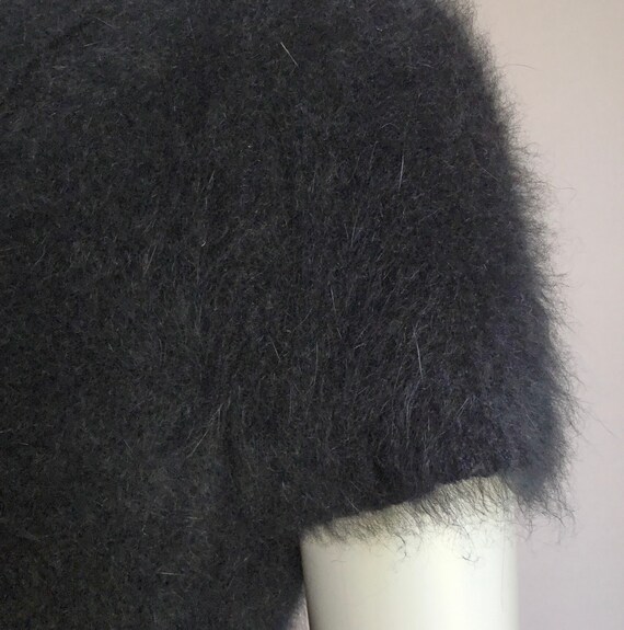 75% Angora Fuzzy LIMITED Black Polo-Collar Sweate… - image 8