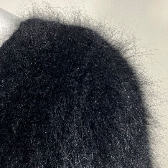 62% Angora Fuzzy Vintage BANANA REPUBLIC Black Pu… - image 7