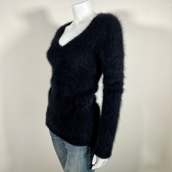 62% Angora Fuzzy Vintage BANANA REPUBLIC Black Pu… - image 5