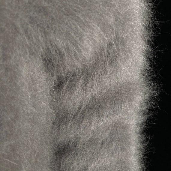 80% Angora Fuzzy THEORY Gray Open-Front Duster Ca… - image 8