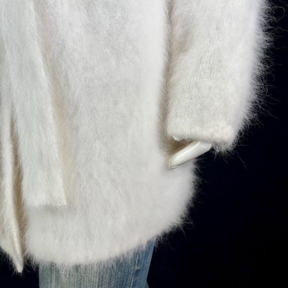80% Angora Fuzzy White Open-Front Unlined Cardiga… - image 10