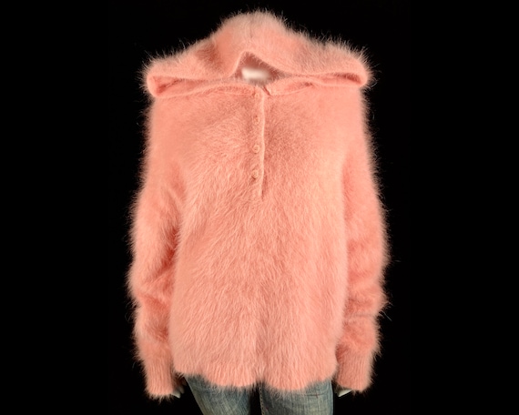 【HI FI FNK】Foser Angora Longsleeve 63% Angora Fuzzy LIN Peach Stretchy Pullover Hoodie Sweater