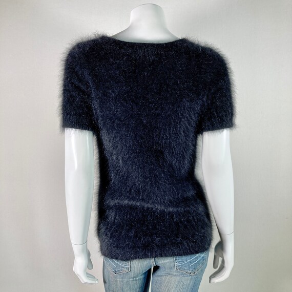 70% Angora Fuzzy TALBOTS Black Pullover Sweater 3… - image 3