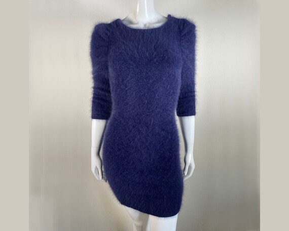 Fuzzy 70% Angora Vintage WAREHOUSE Navy-Blue Sweat