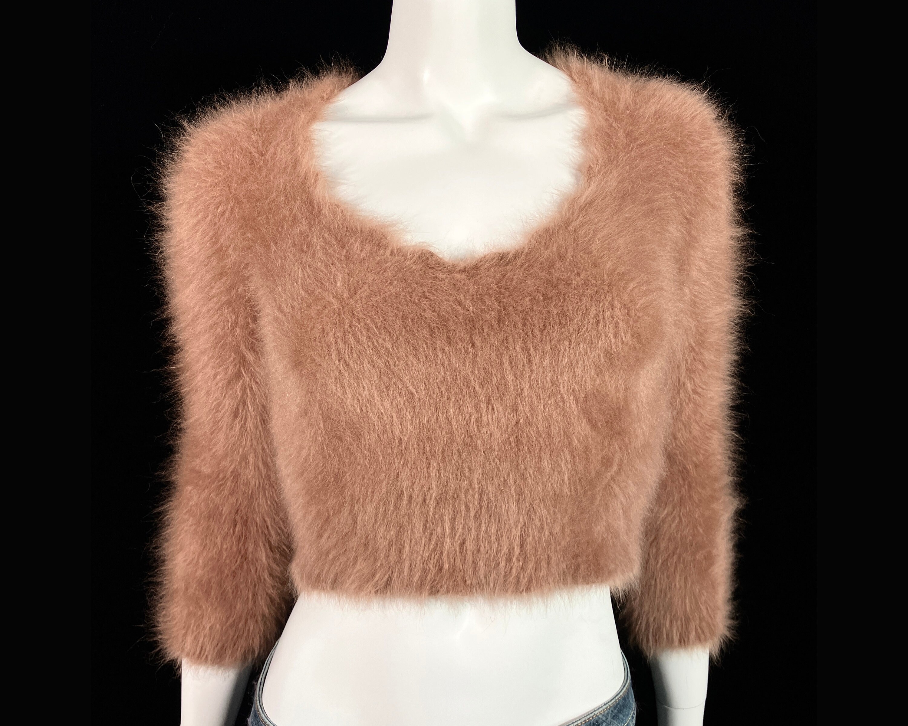 Fur cropped jumper sale