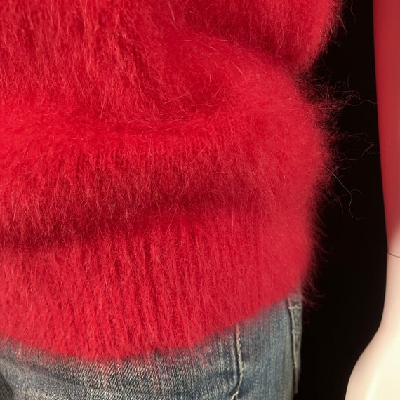 70% Angora Fuzzy Vintage LISA INTERNATIONAL Red S… - image 10