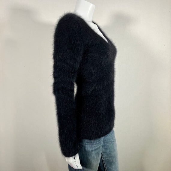 62% Angora Fuzzy Vintage BANANA REPUBLIC Black Pu… - image 4