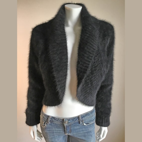 Size Large L Express 80/% Angora Women/'s Sweater Green Fuzzy Soft V Neck