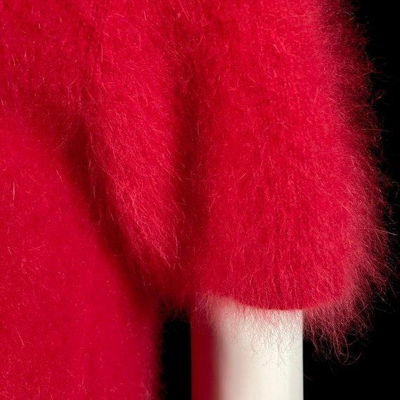 70% Angora Fuzzy Vintage LISA INTERNATIONAL Red S… - image 9