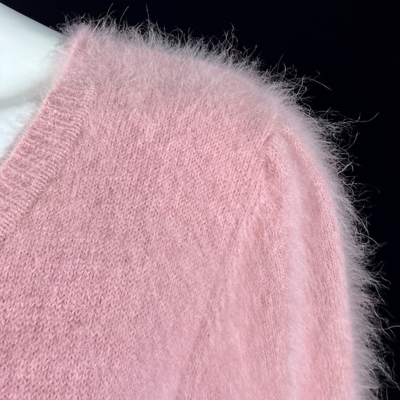 80% Angora Fuzzy ESCADA Rose Pink Short-Sleeve Ca… - image 7