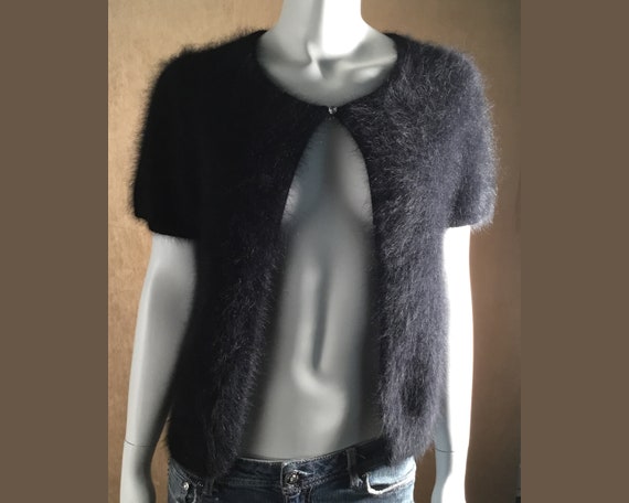 black angora cardigan