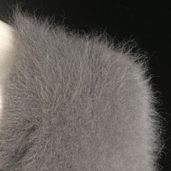 80% Angora Fuzzy THEORY Gray Open-Front Duster Ca… - image 7