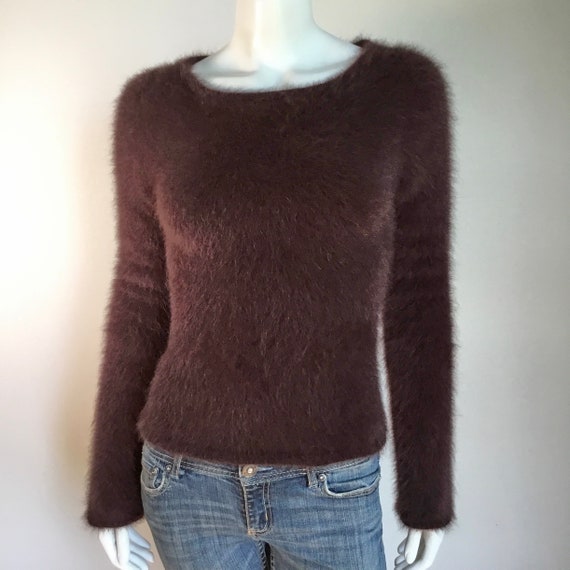Fuzzy 80% Angora Vintage J. CREW Brown 