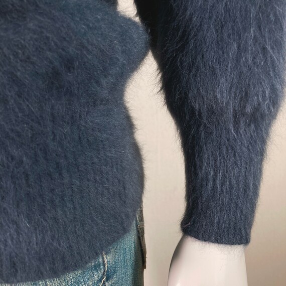 80% Angora Fuzzy Gray Long-Sleeve Pullover Sweate… - image 10