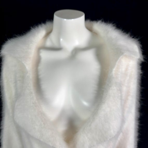 80% Angora Fuzzy White Open-Front Unlined Cardiga… - image 7