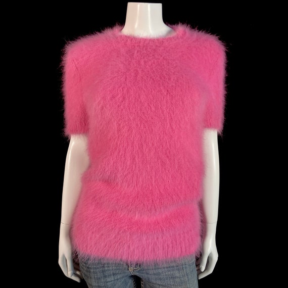 80% Angora Fuzzy MICHAEL KORS Pink Short-Sleeve P… - image 2