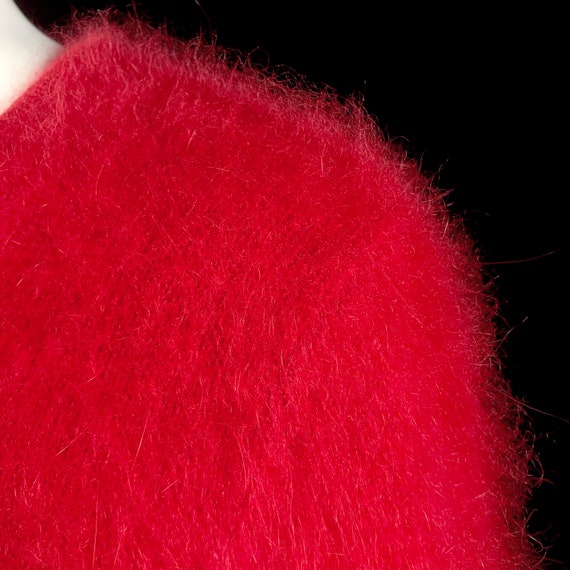 70% Angora Fuzzy Vintage LISA INTERNATIONAL Red S… - image 8