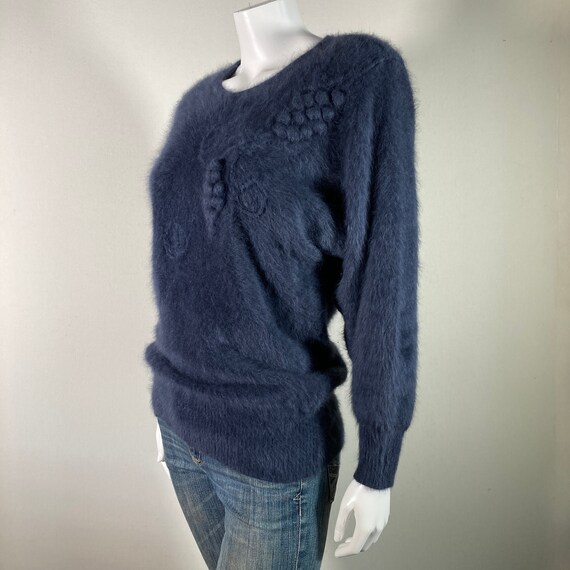 80% Angora Fuzzy Gray Long-Sleeve Pullover Sweate… - image 5