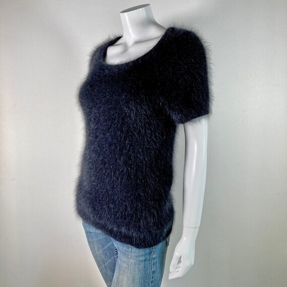 70% Angora Fuzzy TALBOTS Black Pullover Sweater 3… - image 5