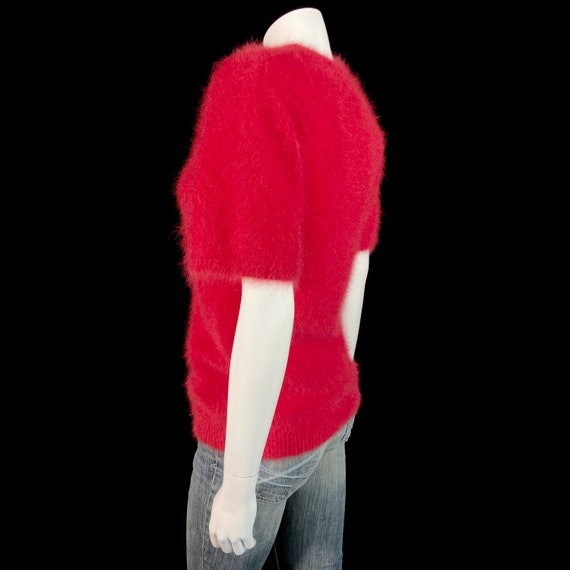 70% Angora Fuzzy Vintage LISA INTERNATIONAL Red S… - image 6